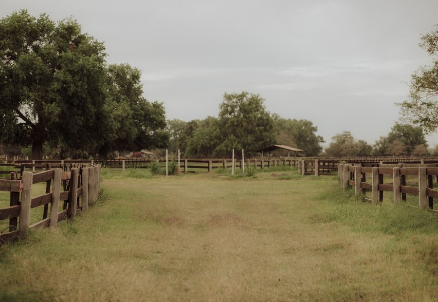 Farm fence with a braced corner assembly and tight wire across mid-Missouri pasture